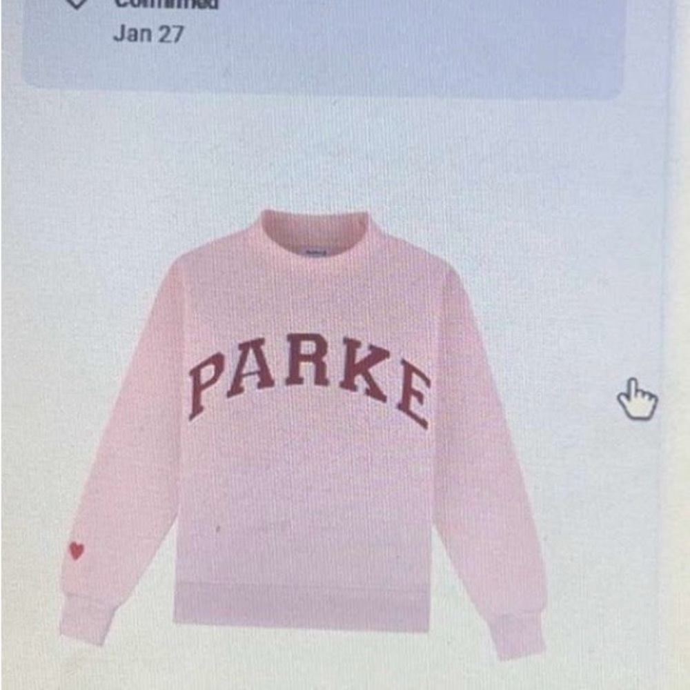 Parke Valentine’s Day Drop- Peony and Crimson varsity mock neck. Size L/XL.